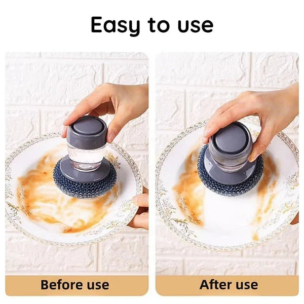 2-in-1 Liquid Soap Dispensing Cleaning Brush – Smart Kitchen Scrubber for Effortless Cleaning