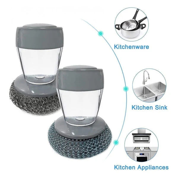 2-in-1 Liquid Soap Dispensing Cleaning Brush – Smart Kitchen Scrubber for Effortless Cleaning