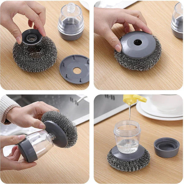 2-in-1 Liquid Soap Dispensing Cleaning Brush – Smart Kitchen Scrubber for Effortless Cleaning